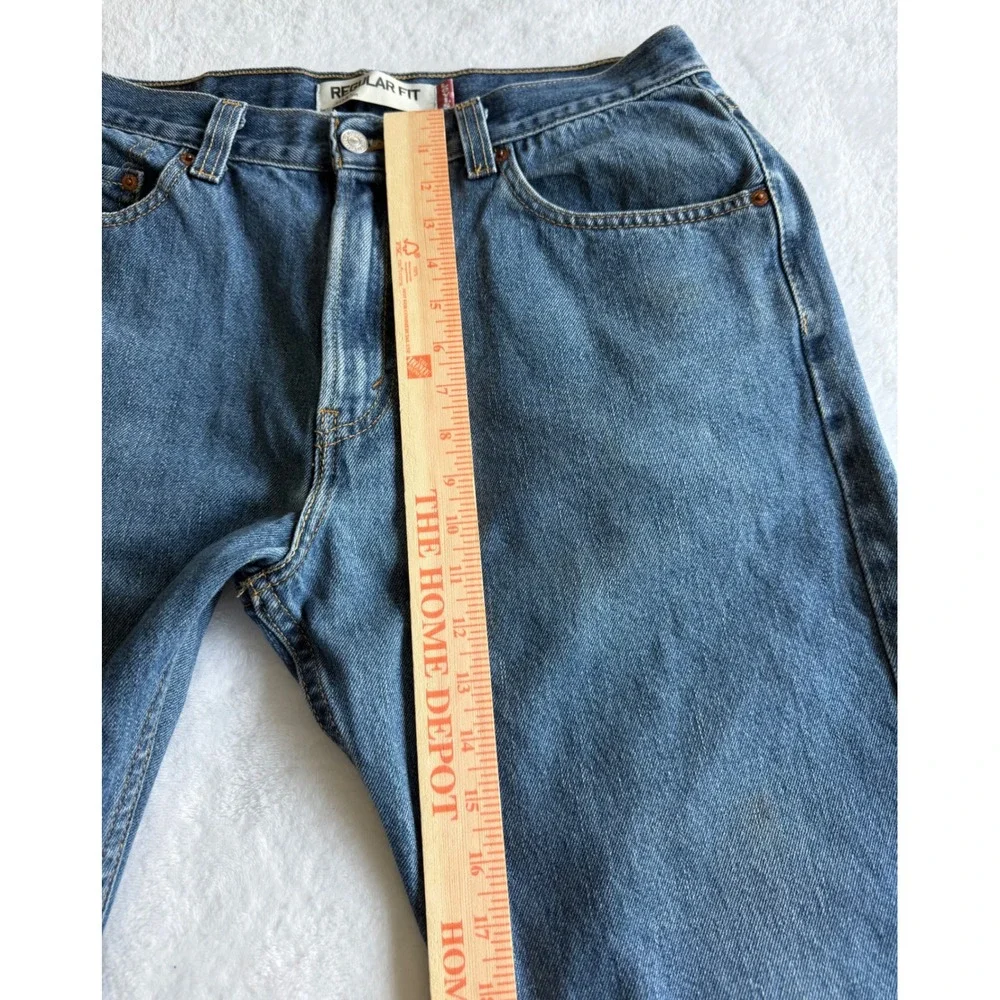 Levis 505 Mens Jeans 34x32 Regular Fit Medium Wash Blue Straight Leg Denim
